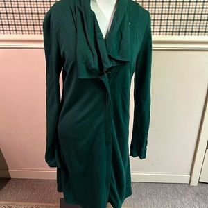 VTG Elle Tahari Green Long Sleeve Knit Front Zip Dress